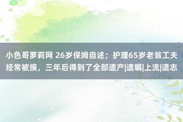 小色哥萝莉网 26岁保姆自述；护理65岁老翁工夫经常被摸，三年后得到了全部遗产|遗嘱|上流|遗志